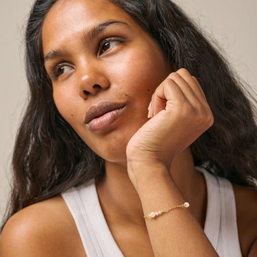 ENAMEL Copenhagen Armbånd, Sofia Bracelets Light pink, khaki green, peach and pearl