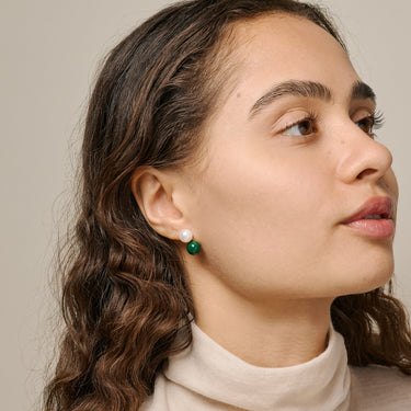 ENAMEL Copenhagen Earrings, Columba Earrings Petrol Green
