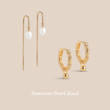 Feminine Pearl Stack Øreringe