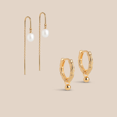 Feminine Pearl Stack Øreringe