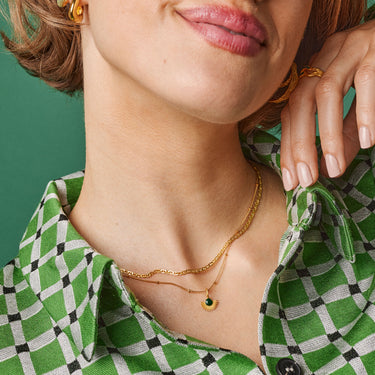 ENAMEL Copenhagen Halskæde, Soleil - 60 cm Necklaces 42 Petrol Green