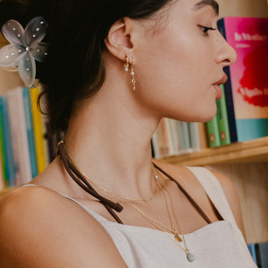 ENAMEL Copenhagen Hoops, Belle Pearl Earrings Pearl