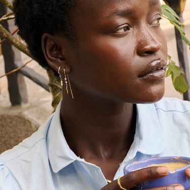 ENAMEL Copenhagen Hoops, Liva Earrings Blue Quartz