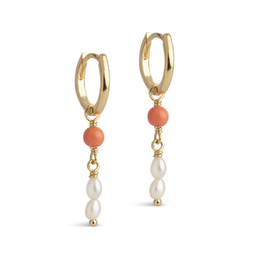 ENAMEL Copenhagen Hoops, Liva Earrings Light Coral