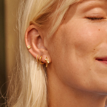 ENAMEL Copenhagen Hoops, Mini Kamma Earrings 925S/GP/M