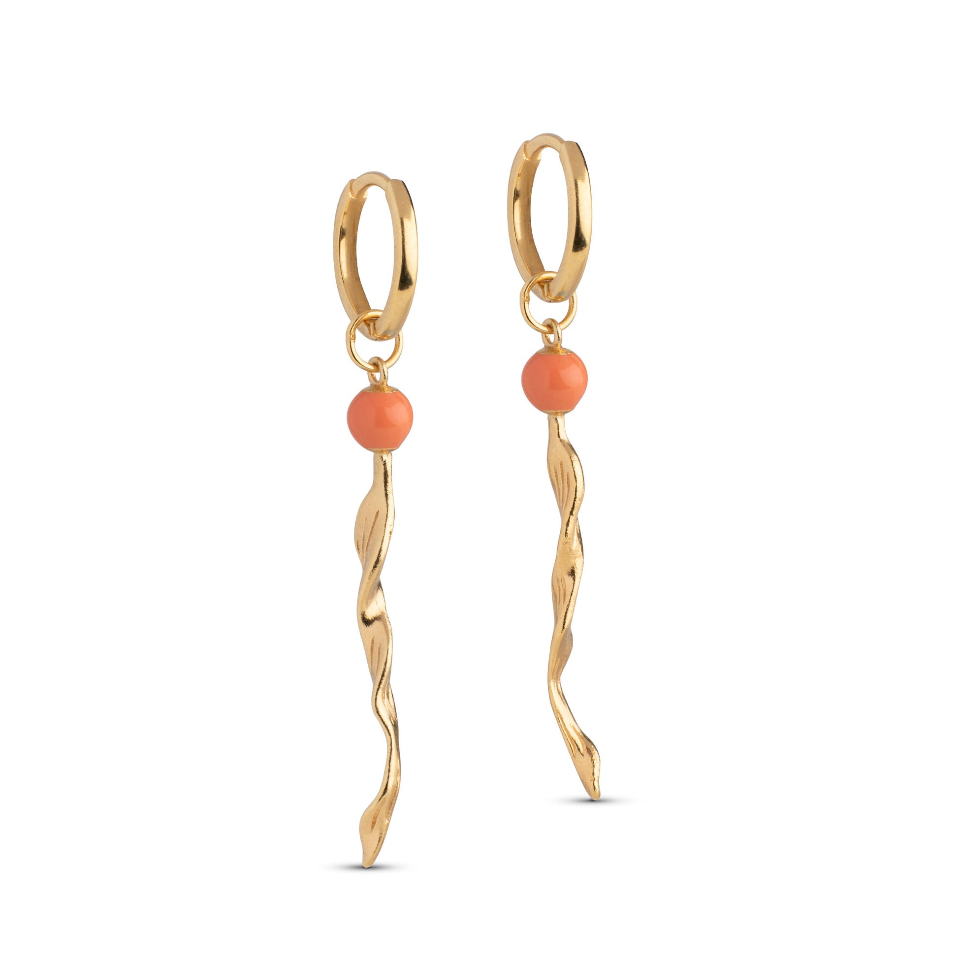 ENAMEL Copenhagen Hoops, Mona Earrings Light Coral