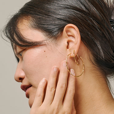 ENAMEL Copenhagen Hoops, Organic Arena Large Earrings 925S/GP/M