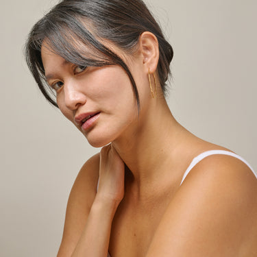 ENAMEL Copenhagen Hoops, Organic Arena Large Earrings 925S/GP/M