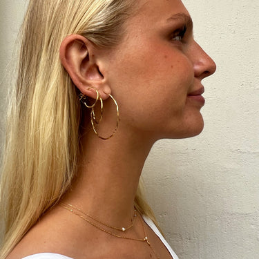 ENAMEL Copenhagen Hoops, Organic Arena Small Earrings 925S/GP/M