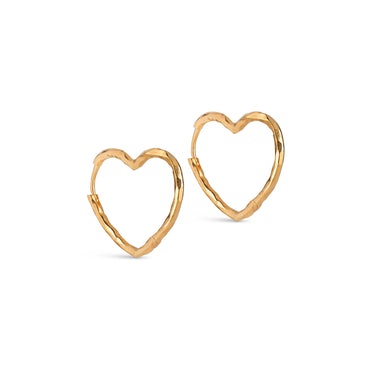 ENAMEL Copenhagen Hoops, Organic Heart Medium Earrings 925S/GP/M