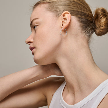 ENAMEL Copenhagen Hoops, Organic Heart Medium Earrings 925S/M