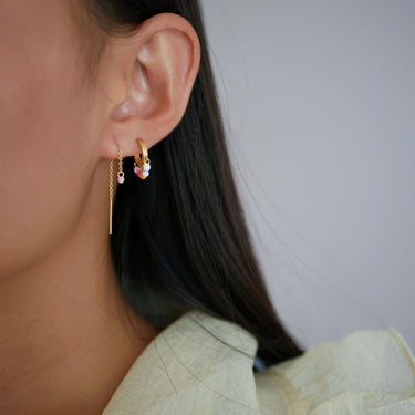 ENAMEL Copenhagen Hoops, Rainbow Earrings Bubblegum