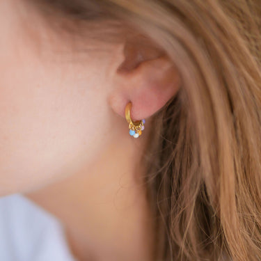 ENAMEL Copenhagen Hoops, Rainbow Earrings Ocean