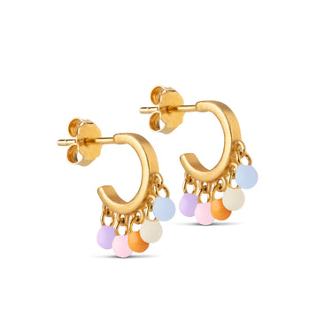 ENAMEL Copenhagen Hoops, Rainbow Earrings Ocean