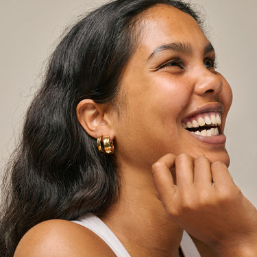 ENAMEL Copenhagen Hoops, Sandra Wide Earrings 925S/GP