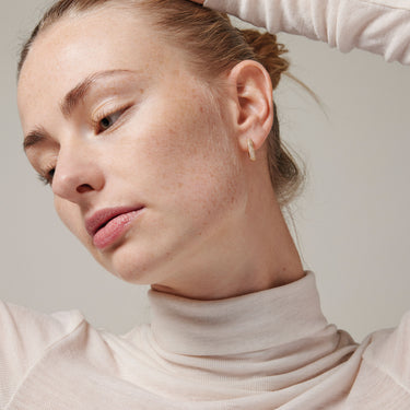 ENAMEL Copenhagen Hoops, Sparkling Square 15 mm Earrings Clear CZ