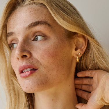 ENAMEL Copenhagen Hoops, Sunshine Wreath Earrings 925S/GP