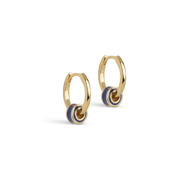 ENAMEL Copenhagen Øreringe, Enamel Tokens Circle Earrings Navy Blue