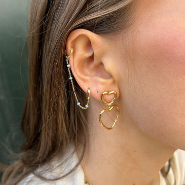 ENAMEL Copenhagen Øreringe, Lola Chain One Piece Earrings Earthtone