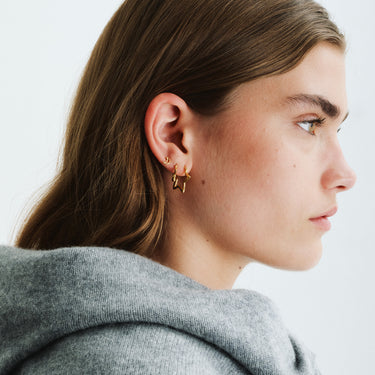 ENAMEL Copenhagen Ørestikker, Organic Moon Earrings Gold Plated