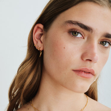 ENAMEL Copenhagen Øreringe, Organic Moon Medium Earrings Gold Plated