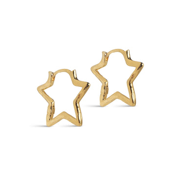 ENAMEL Copenhagen Øreringe, Organic Star Medium Earrings Gold Plated