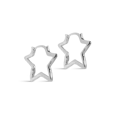 ENAMEL Copenhagen Øreringe, Organic Star Medium Earrings Silver Plated