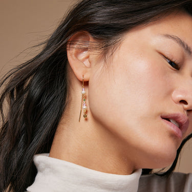 ENAMEL Copenhagen Øreringe, Sofia Earrings Light pink, khaki green, peach and pearl