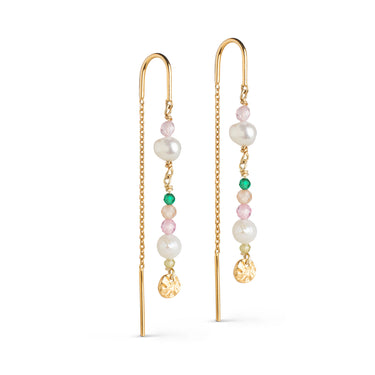 ENAMEL Copenhagen Øreringe, Sofia Earrings Light pink, khaki green, peach and pearl