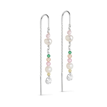 ENAMEL Copenhagen Øreringe, Sofia Earrings Light pink, khaki green, peach and pearl