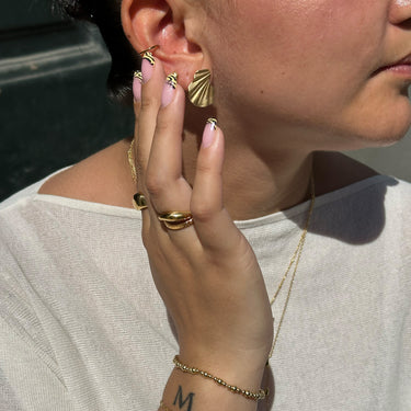 ENAMEL Copenhagen Øreringe, Wave Earrings 925S/GP/M
