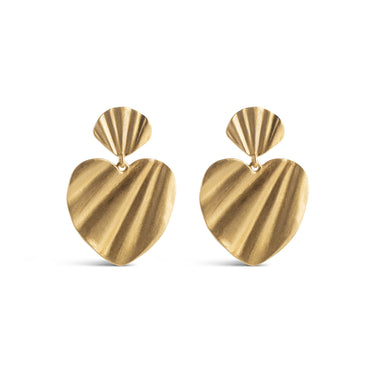 ENAMEL Copenhagen Øreringe, Wave Heart Earrings Gold Plated
