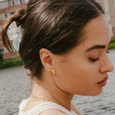 ENAMEL Copenhagen Øreringe, Wave Mini Earrings Gold Plated