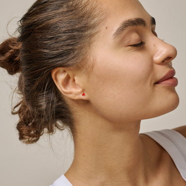 ENAMEL Copenhagen Studs, Amore Earrings Red