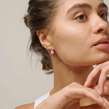 ENAMEL Copenhagen Studs, Poe Earrings Pink