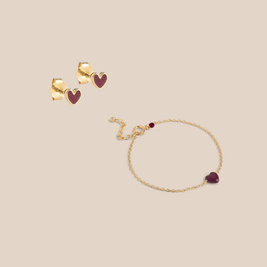 Amore Simple Student Gavesæt Bordeaux Guld