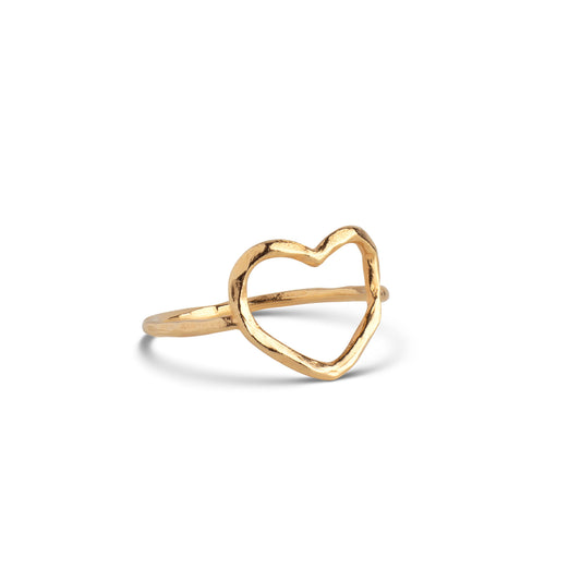 ENAMEL Copenhagen Ring, Organic Heart Rings 925S/GP/M