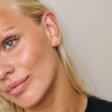 ENAMEL Copenhagen Stud, Protective Cross - Single Earrings 925S/GP