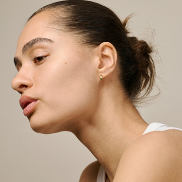 ENAMEL Copenhagen Studs, Dotta Earrings Petrol Green