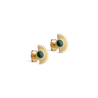 ENAMEL Copenhagen Studs, Soleil Earrings 42 Petrol Green