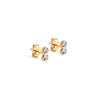 ENAMEL Copenhagen Studs, Twin CZ Earrings Clear CZ