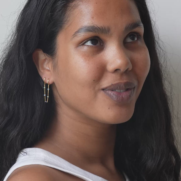 ENAMEL Copenhagen Øreringe, Lola Chain One Piece Earrings Earthtone