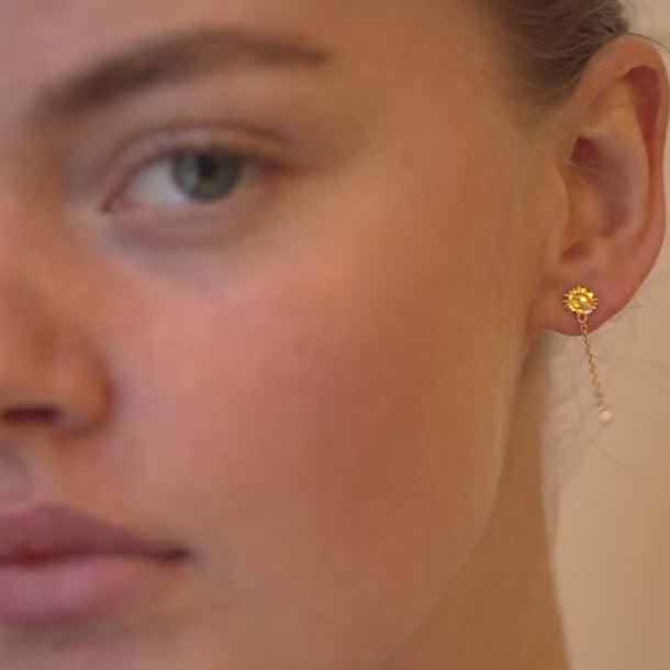 ENAMEL Copenhagen Øreringe, Sunshine Drop Earrings Daisy