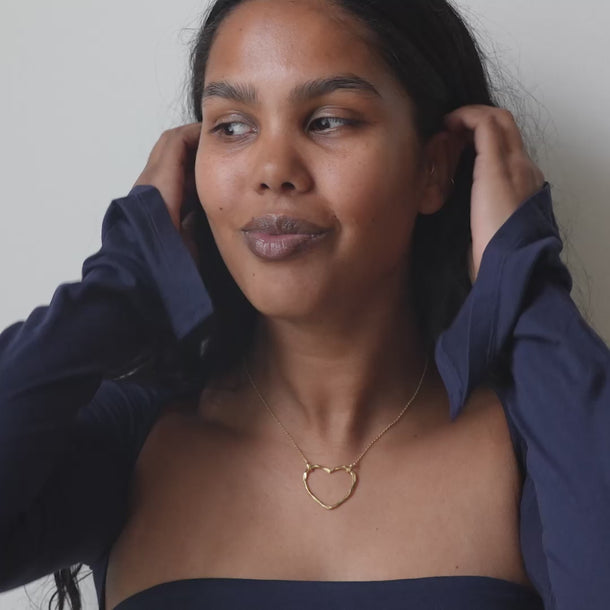 ENAMEL Copenhagen Halskæde, Organic Heart Chunky Necklaces Gold Plated