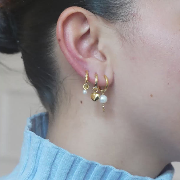 ENAMEL Copenhagen Hoops, Belle Pearl Earrings Pearl