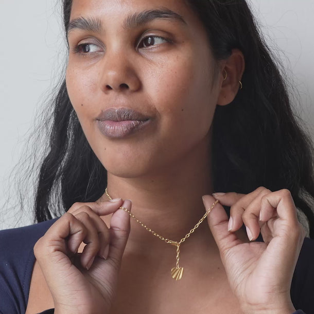 ENAMEL Copenhagen Halskæde, Wave Heart Necklaces Gold Plated